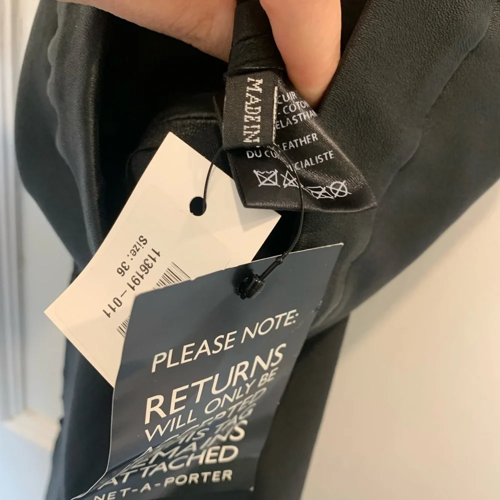 Haider Ackermann Black Leather Laser Cut Leggings Size 36/US Size S - Picture 9 of 10